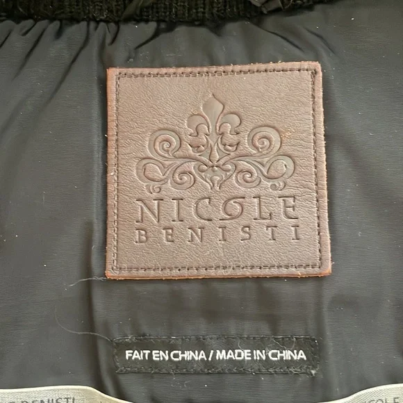 Nicole Benisti Leather-trim Down Jacket Black Size XS - Picture 15 of 16